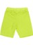 Erkek Çocuk Yazı Baskılı Bermuda Şort Neon Yeşil 2
