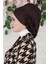 Yandan Fırfırlı Penye Hazır Türban Kahve Ht-73 4