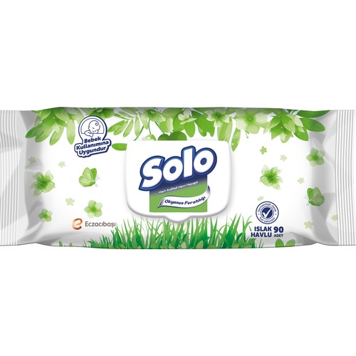 Solo Islak Havlu 90 Yaprak Kapaklı