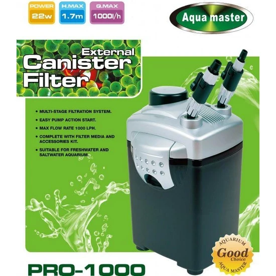 Aqua Master Dış Filitre 3 Sepet 1000 L/H PRO-1000