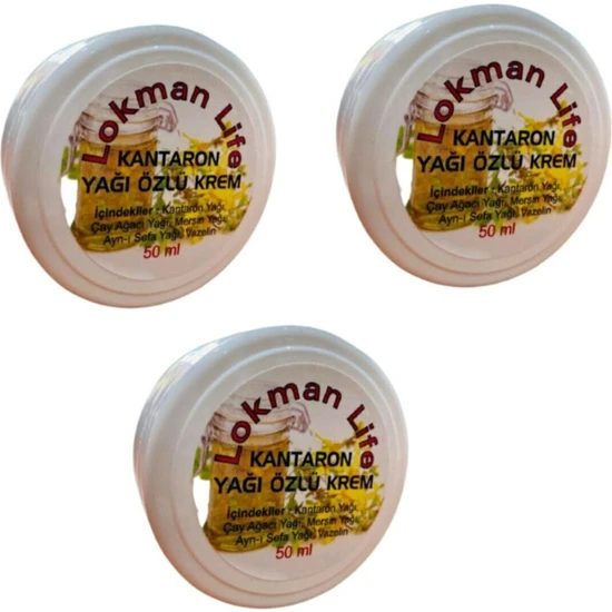 Lokman Life Kantaron Yağı Kremi 3 x 50 ml