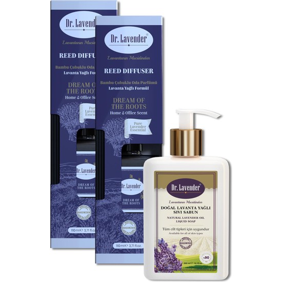 Dr. Lavender Doğal Sıvı Sabun 300 ml + 2 Ad. Çubuklu Lavanta Fiyatı