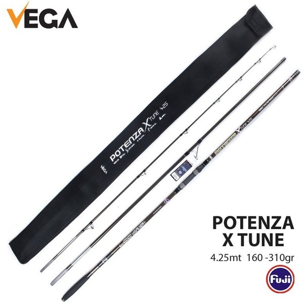 Vega Potenza X-Tune 4,25 mt 160-310 gr Atarlı 3 Parça Surf Olta