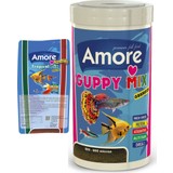 Amore Guppy Mix Granules 1000ML + Tropical Mix Selection 45G Poşet Tropikal Balık Yemi