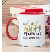 Hediye Dükkanı Kişiye Özel  Sınıf Öğretmeni Kırmızı Kupa Bardak