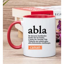 Hediye Dükkanı Kişiye Özel  Abla Kelime Anlamı Kırmızı Kupa Bardak