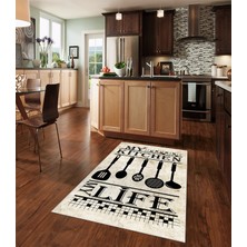West Home Dijital Baskılı Yıkanabilir Kaymaz Taban Mutfak Halısı