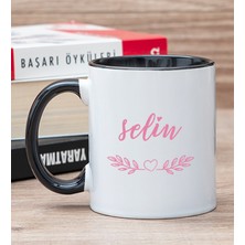 Hediye Dükkanı Kişiye Özel  Kadına Hediye Isim Yazılı Siyah Kupa Bardak