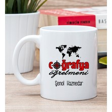 Hediye Dükkanı Kişiye Özel  Coğrafya Öğretmeni Beyaz Kupa Bardak