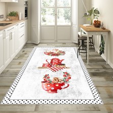 West Home Dijital Baskılı Yıkanabilir Kaymaz Taban Mutfak Halısı