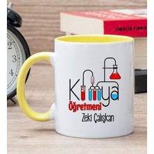 Hediye Dükkanı Kişiye Özel  Kimya Öğretmeni Sarı Kupa Bardak