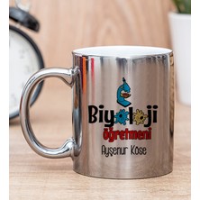 Hediye Dükkanı Kişiye Özel  Biyoloji Öğretmeni Silver Kupa Bardak