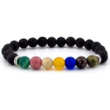 Solfera Yedi Gezegen Chakra Doğal Taşlar Erkek Bileklik J0201