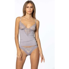 Pierre Cardin Kadın Dantelli Penye Atlet Külot / Kaşkorse Set - 345 Royal (2 Adet)