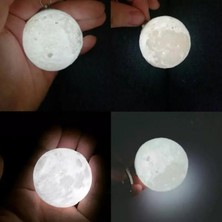 3D LED Anahtarlık Moon Lamba Işıklı Ay Anahtarlık