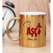 Hediye Dükkanı Kişiye Özel Aşçı Gold Kupa Bardak
