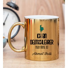 Hediye Dükkanı Kişiye Özel Erkek Almanca Öğretmeni Gold Kupa Bardak