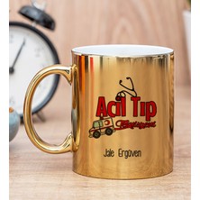 Hediye Dükkanı Kişiye Özel Acil Tıp Teknisyeni Gold Kupa Bardak