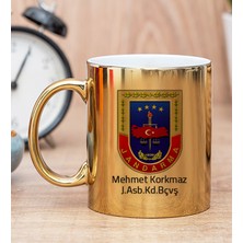 Hediye Dükkanı Kişiye Özel Jandarma Logolu Gold Kupa Bardak