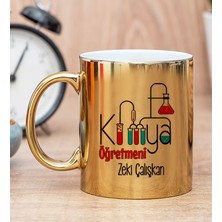 Hediye Dükkanı Kişiye Özel Kimya Öğretmeni Gold Kupa Bardak