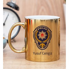 Hediye Dükkanı Kişiye Özel Polis Logolu Gold Kupa Bardak