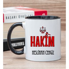 Hediye Dükkanı Kişiye Özel Hakim Siyah Kupa Bardak