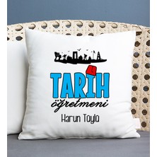 Hediye Dükkanı Kişiye Özel  Tarih Öğretmeni Kare Yastık