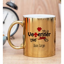 Hediye Dükkanı Kişiye Özel Veteriner Hekim Gold Kupa Bardak