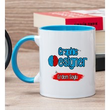 Hediye Dükkanı Kişiye Özel Grafiker Mavi Kupa Bardak