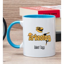Hediye Dükkanı Kişiye Özel Arkeolog Mavi Kupa Bardak