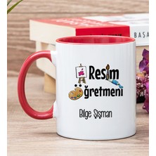 Hediye Dükkanı Kişiye Özel Resim Öğretmeni Kırmızı Kupa Bardak