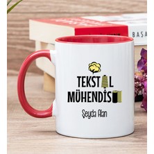 Hediye Dükkanı Kişiye Özel Tekstil Mühendisi Kırmızı Kupa Bardak