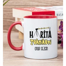 Hediye Dükkanı Kişiye Özel Harita Teknikeri Kırmızı Kupa Bardak