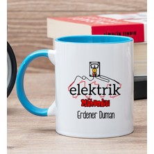 Hediye Dükkanı Kişiye Özel Elektrik Mühendisi Mavi Kupa Bardak