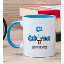 Hediye Dükkanı Kişiye Özel Laborant Mavi Kupa Bardak