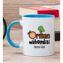 Hediye Dükkanı Kişiye Özel Orman Mühendisi Mavi Kupa Bardak