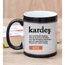 Hediye Dükkanı Kişiye Özel Kardeş Kelime Anlamı Sihirli Kupa Bardak