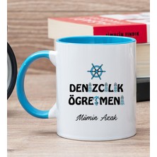 Hediye Dükkanı Kişiye Özel Denizcilik Öğretmeni Mavi Kupa Bardak