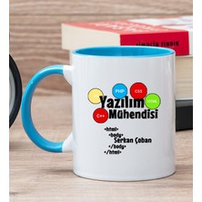 Hediye Dükkanı Kişiye Özel Yazılım Mühendisi Mavi Kupa Bardak