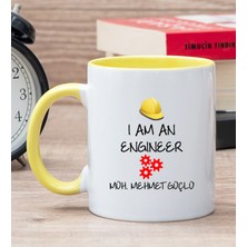 Hediye Dükkanı Kişiye Özel Mühendis Sarı Kupa Bardak