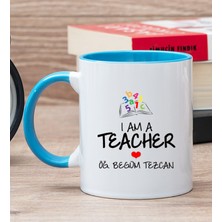 Hediye Dükkanı Kişiye Özel Öğretmen Mavi Kupa Bardak