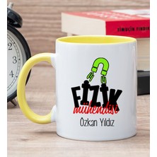 Hediye Dükkanı Kişiye Özel Fizik Mühendisi Sarı Kupa Bardak