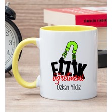 Hediye Dükkanı Kişiye Özel Fizik Öğretmeni Sarı Kupa Bardak