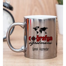 Hediye Dükkanı Kişiye Özel Coğrafya Öğretmeni Silver Kupa Bardak