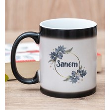 Hediye Dükkanı Kişiye Özel Çiçek Desenli İsme Özel Sihirli Kupa Bardak