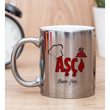 Hediye Dükkanı Kişiye Özel Aşçı Silver Kupa Bardak