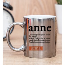 Hediye Dükkanı Kişiye Özel Anne Kelime Anlamı Silver Kupa Bardak