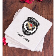 Hediye Dükkanı Kişiye Özel  Özel Harekat Polisi Taş Bardak Altlığı