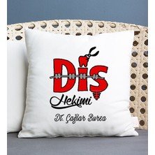 Hediye Dükkanı Kişiye Özel  Diş Hekimi Kare Yastık