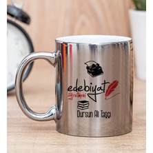 Hediye Dükkanı Kişiye Özel Edebiyat Öğretmeni Silver Kupa Bardak